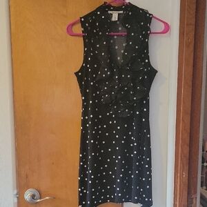 White House Black Market Black and White Polka Dot Dress